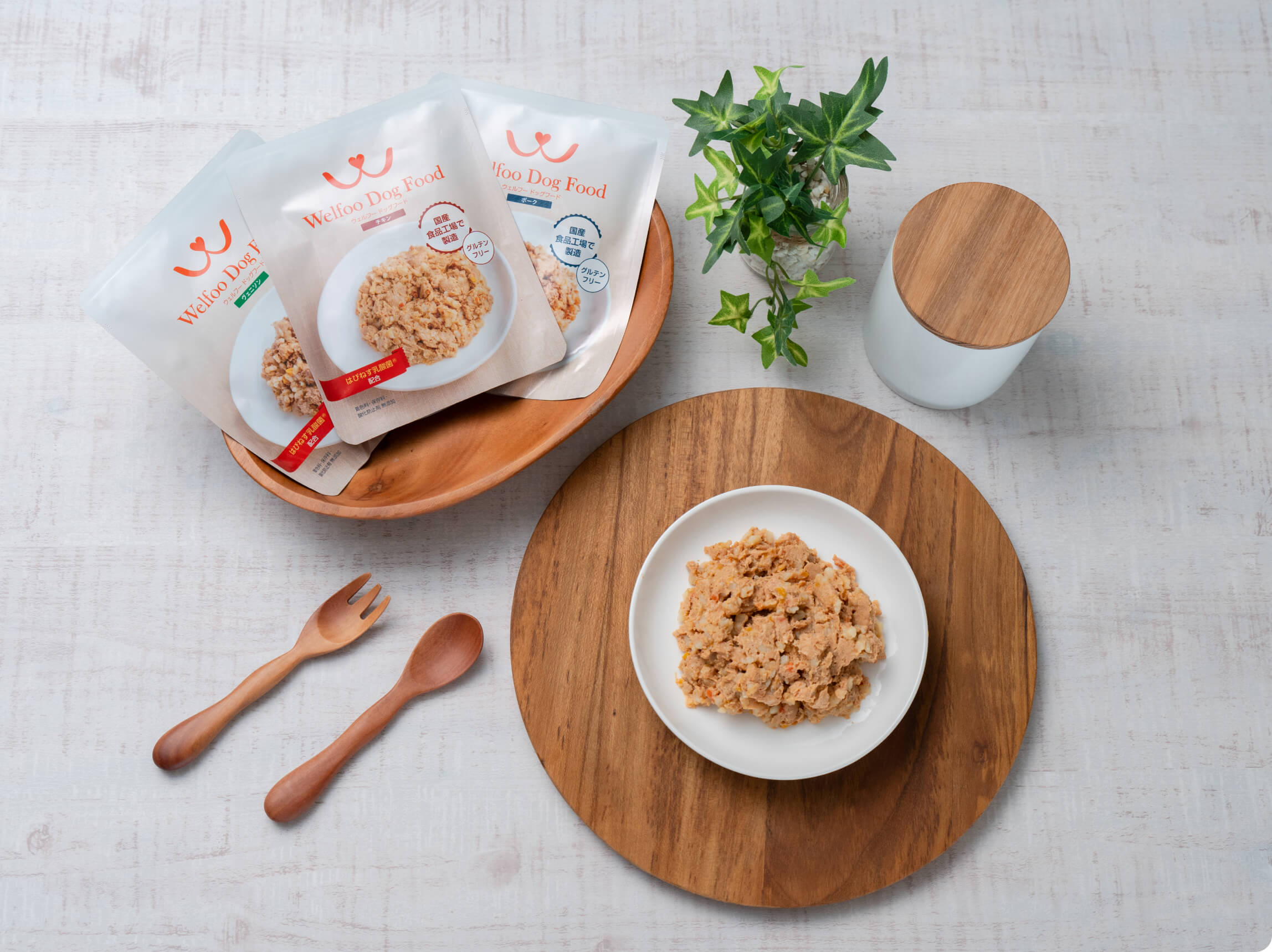 WelfooDogFoodがお皿に出ている写真